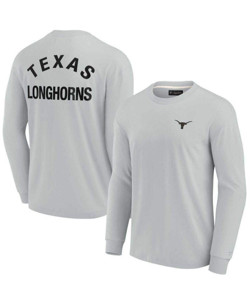 Men's and Women's Gray Texas Longhorns Super Soft Long Sleeve T-shirt