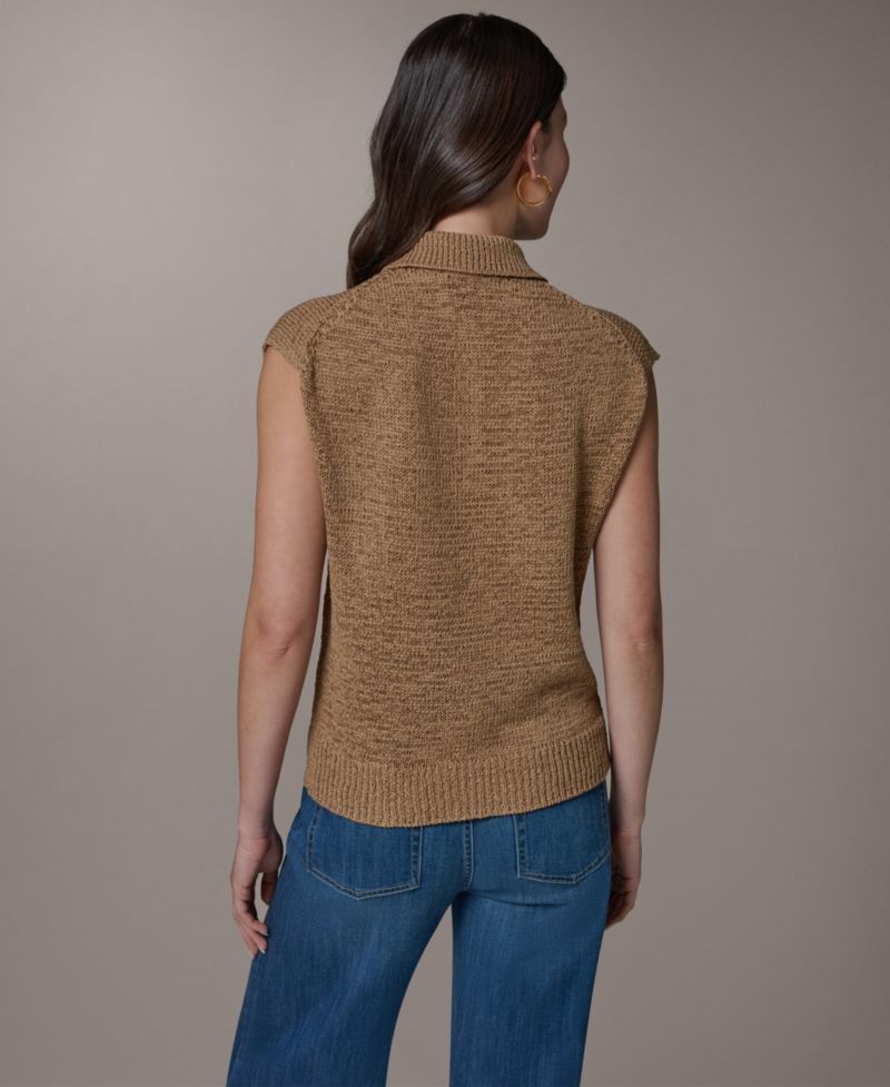 Women's Sleeveless Polo Sweater