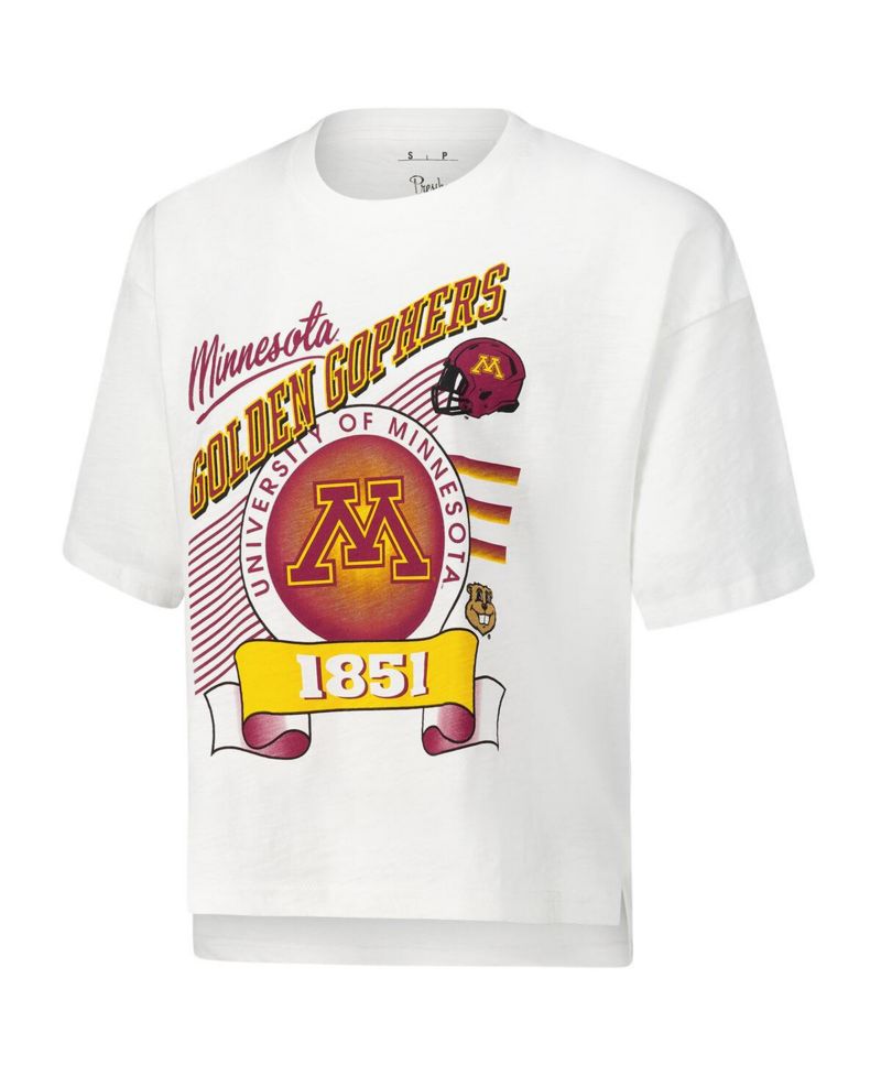Women's White Minnesota Golden Gophers Rock Roll Slub T-Shirt