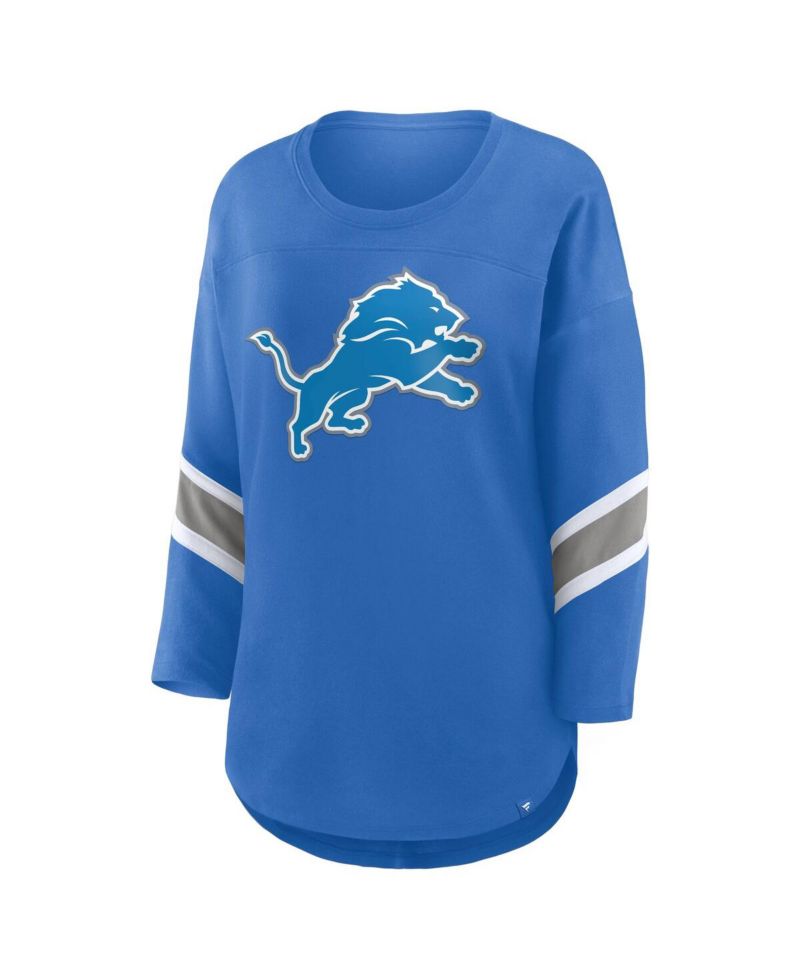 Women's Blue Detroit Lions Redzone 3/4-Sleeve T-Shirt