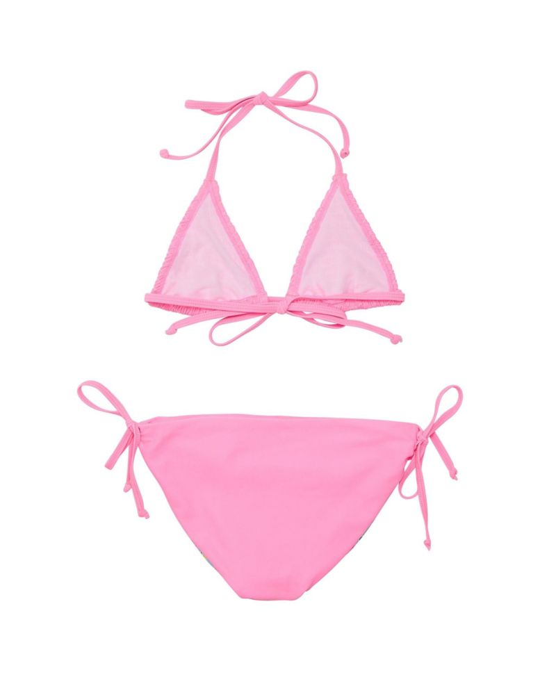 Pink Shirred Triangle Bikini