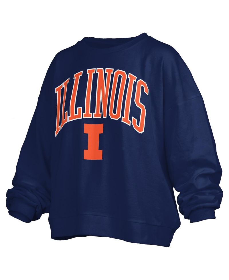 Women's Navy Illinois Fighting Illini Janise Fleece Sweatshirt