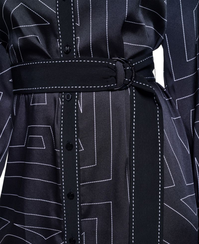 Women's Printed Scarf Twill Shirt Dress