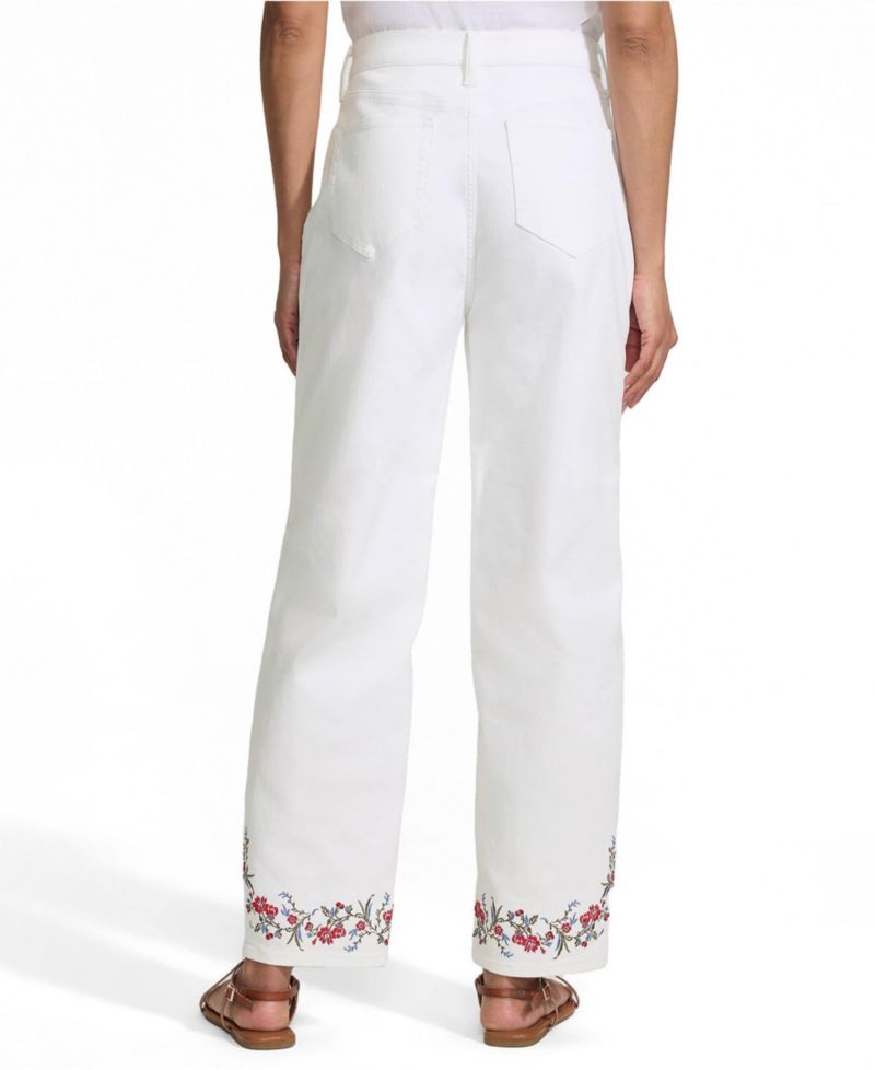 Petite Denim High Rise Barrel Leg Ankle Jeans