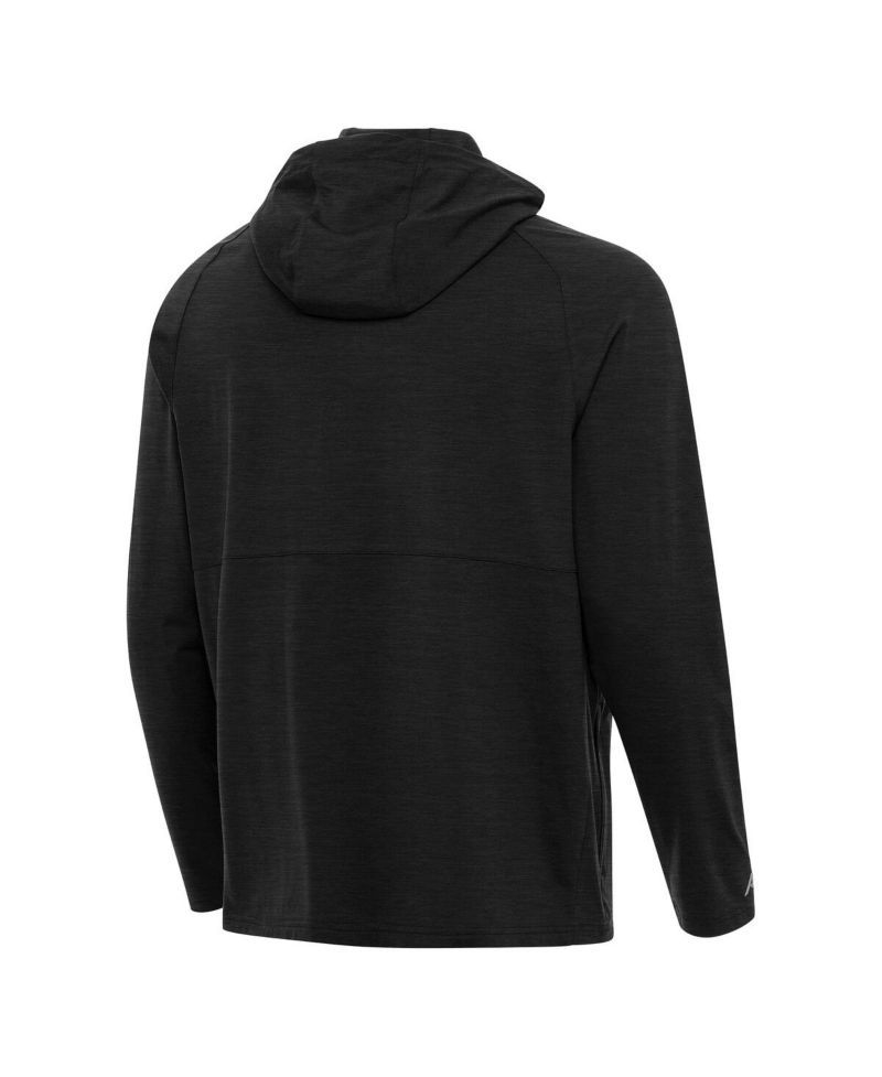Men's Heather Black Ohio State Buckeyes Spikes Quarter-Zip Hoodie