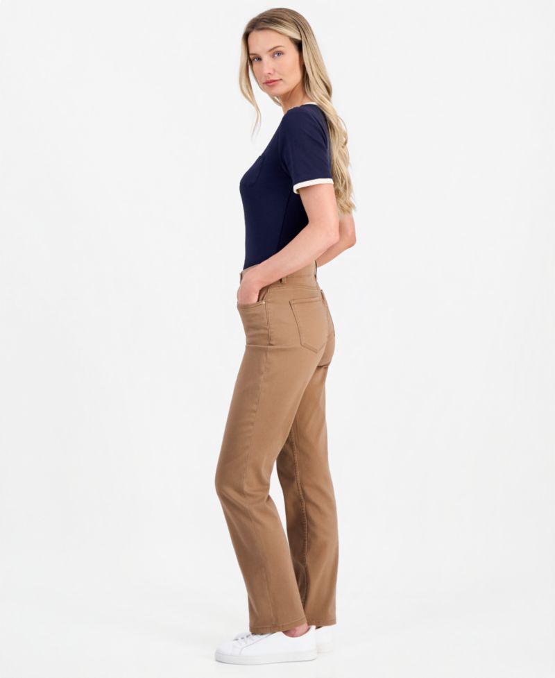 Women's Bay Sateen Straight Mid-Rise Pants