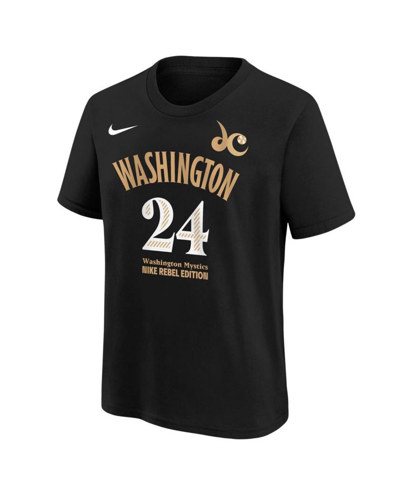 Big Boys and Girls Aaliyah Edwards Black Washington Mystics Draft Rebel Edition Name & Number T-Shirt