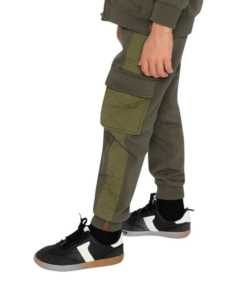Little and Big Boy 6 - 12 Fleece Bi-Material Sweatpants with Pockets