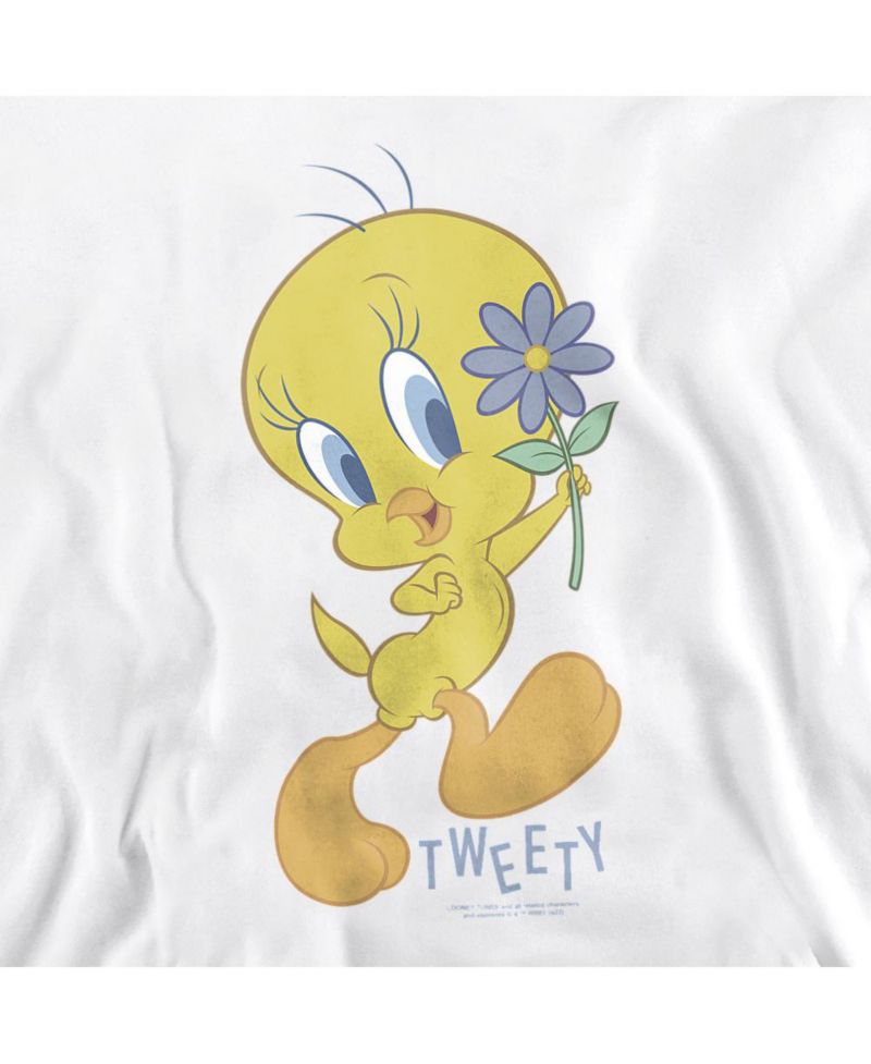 Men's Tweety Flower Graphic Long-Sleeve Sweatshirt