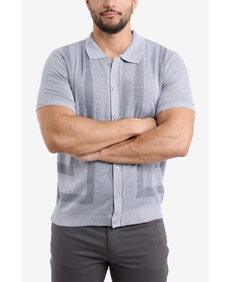 Men's Button Down Short Sleeve Sweater