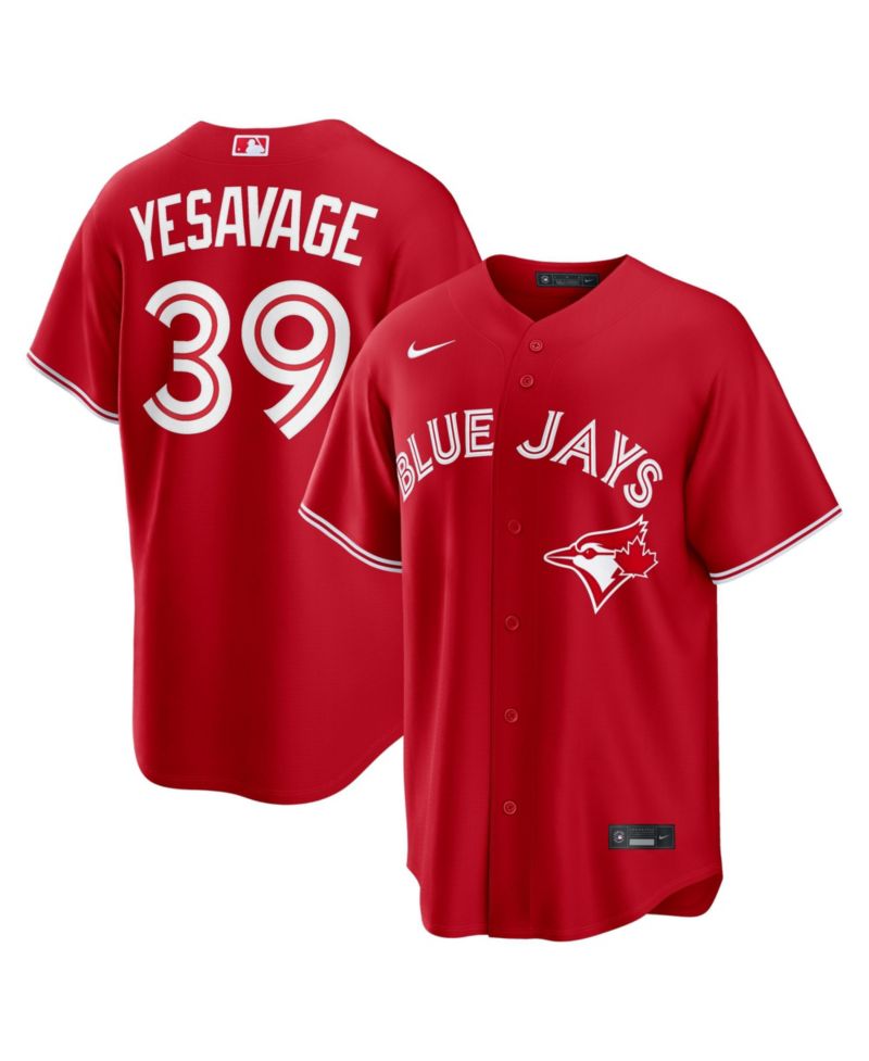 Men's Trey Yesavage Red Toronto Blue Jays Canada Day Replica Jersey