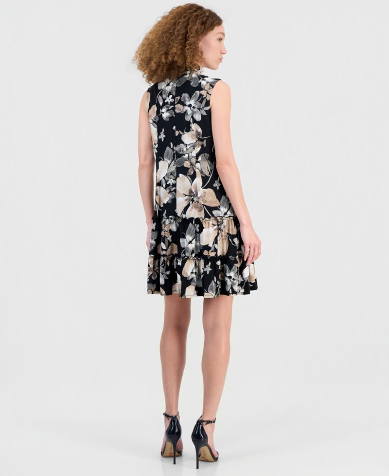 Women's Front-Zip Sleeveless A-Line Dress