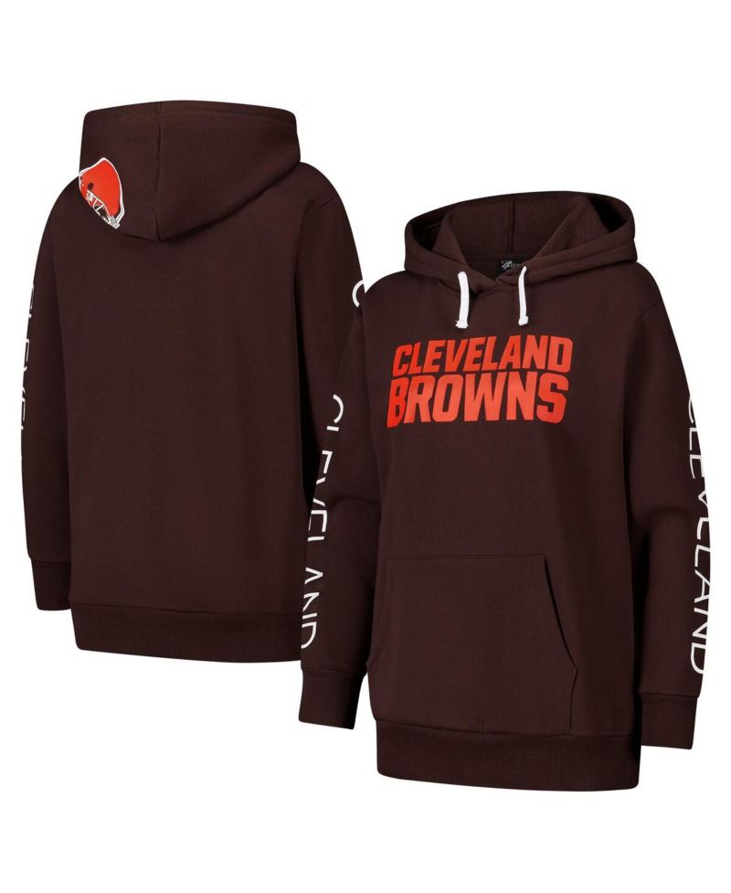 Women's Brown Cleveland Browns Extra Inning Pullover Hoodie