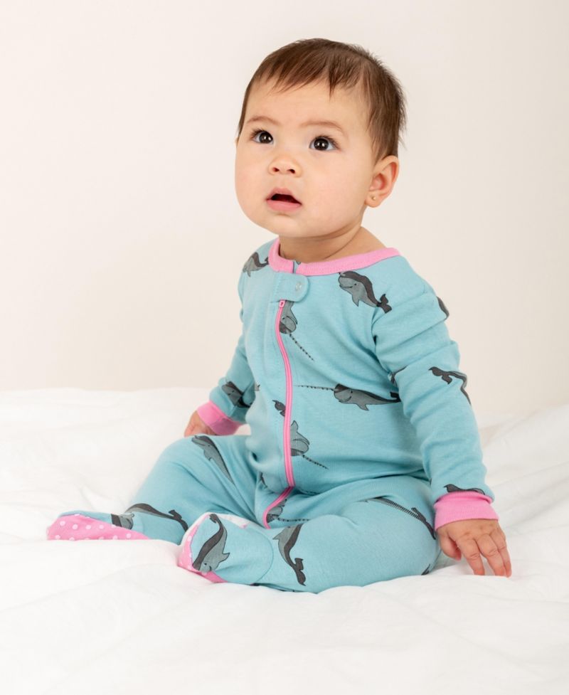 Baby Girls Matching Family One-Piece Cotton Sleep 'n Play Footed Pajamas - Animals and Wildlife Prints