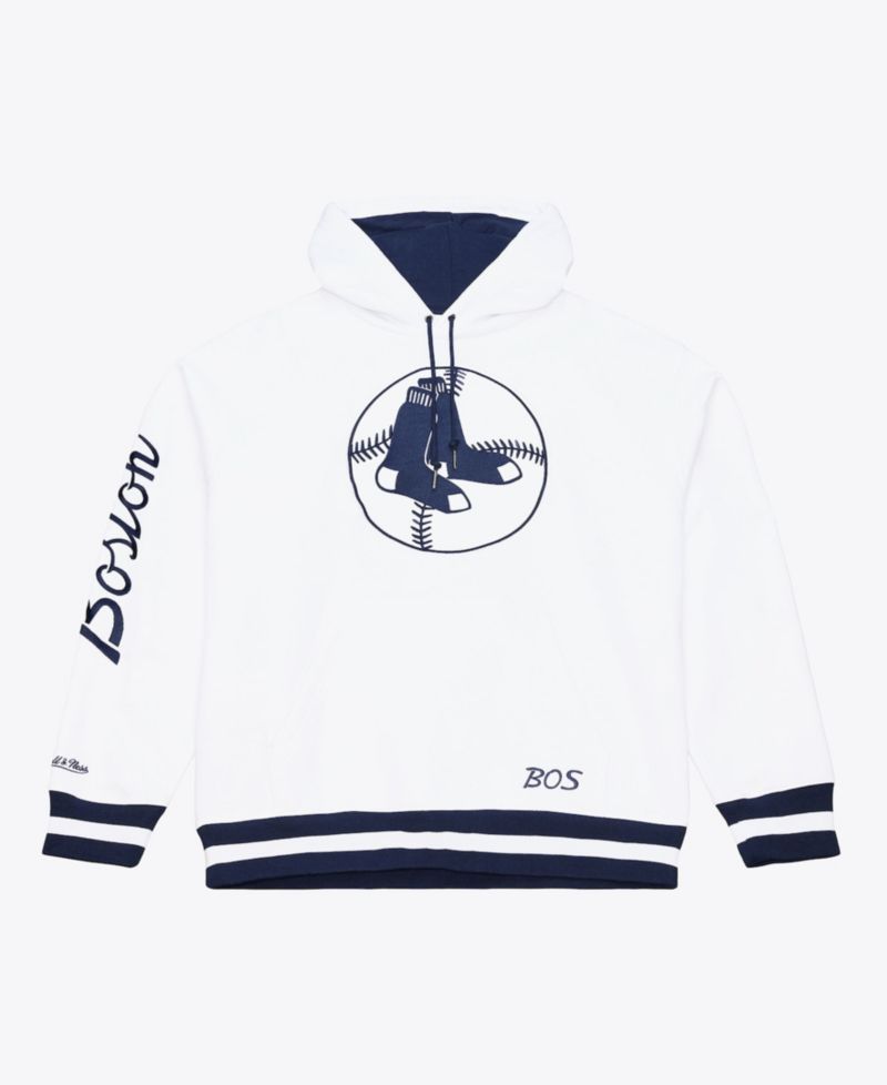 Men's White Boston Red Sox Cooperstown Collection Fleece Hoodie