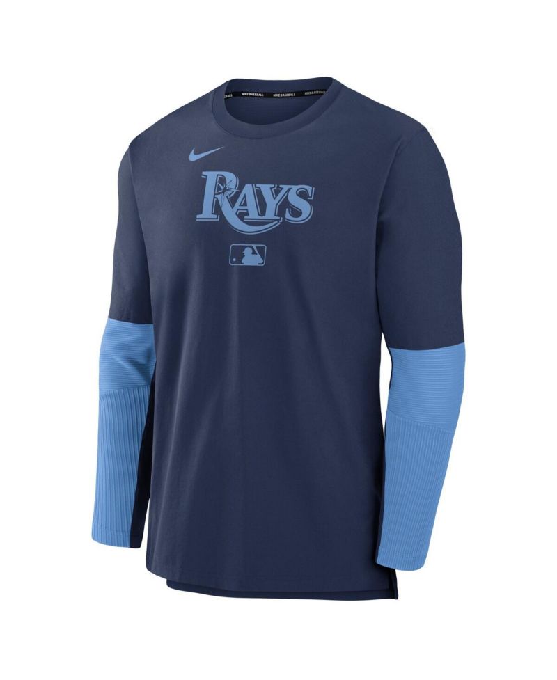 Men's Navy/Light Blue Tampa Bay Rays Authentic Collection Player Lightweight Performance Long Sleeve Top