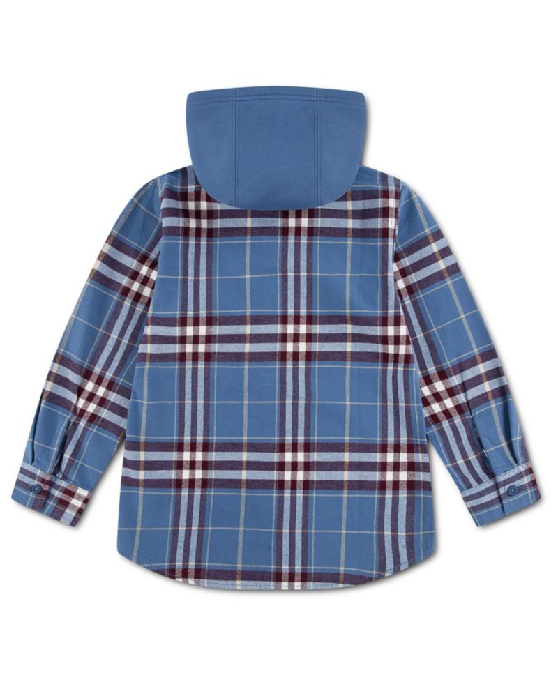 Boys' 2T-7 Hooded Plaid Flannel Shirt