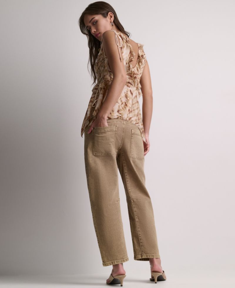 Women's Mid-Rise Barrel Leg Pants