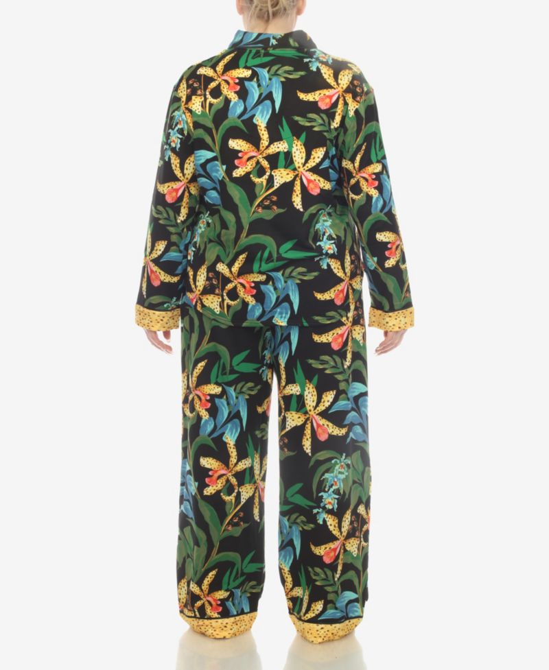 Plus Size 2-Piece Wildflower Print Pajama Set