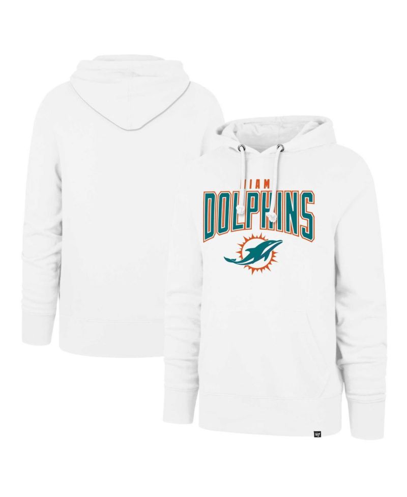 Men's White Miami Dolphins Elements Arch Headline Pullover Hoodie