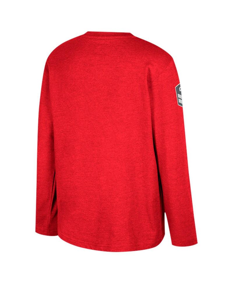 Big Boys and Girls Heather Red Wisconsin Badgers OHT Military Appreciation Oorah Long Sleeve T-Shirt
