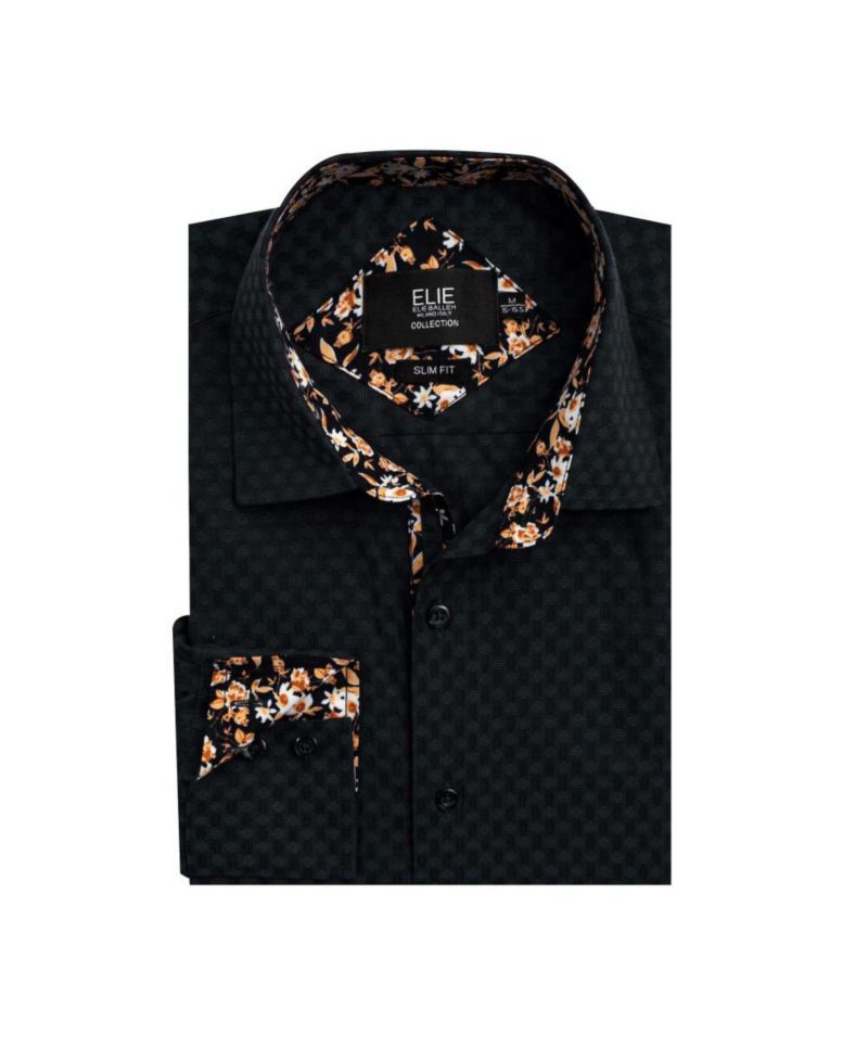 Men's Slim Fit Jacquard Dot Button-Down Shirt