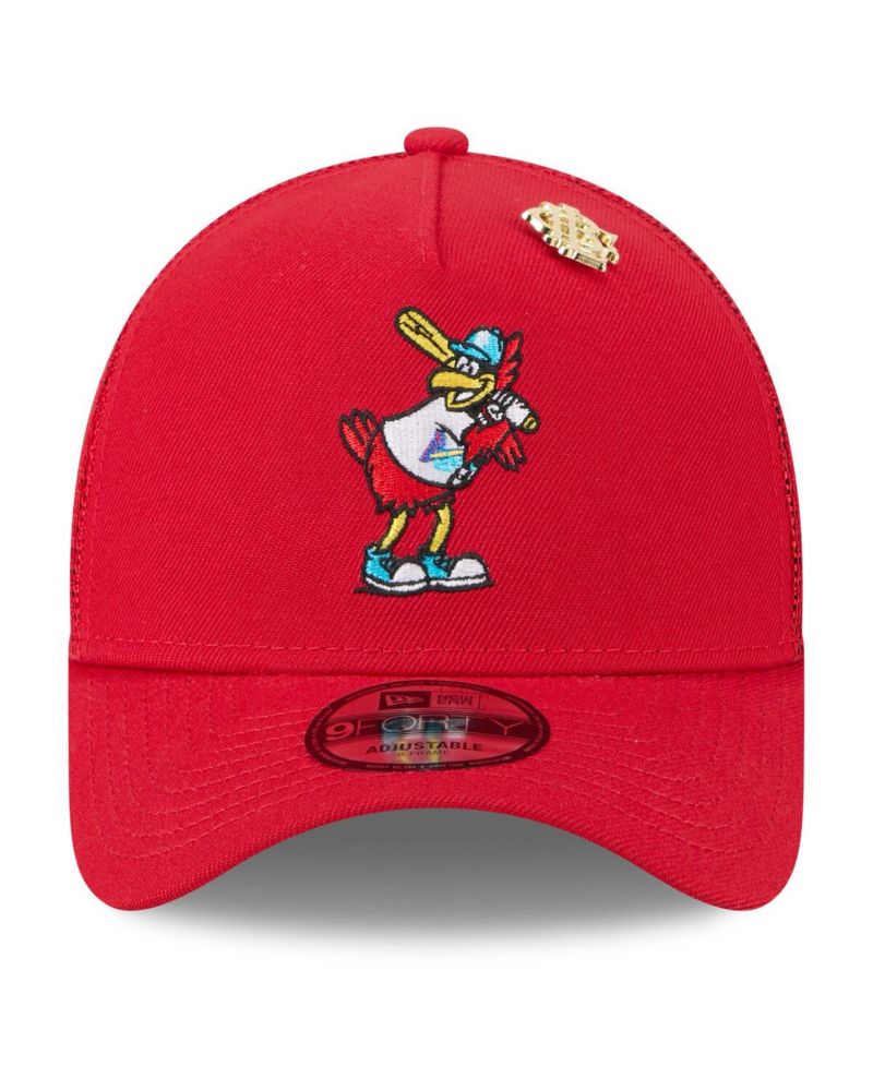 Men's Red St. Louis Cardinals 2025 Big League Chew A-Frame 9FORTY Adjustable Trucker Hat