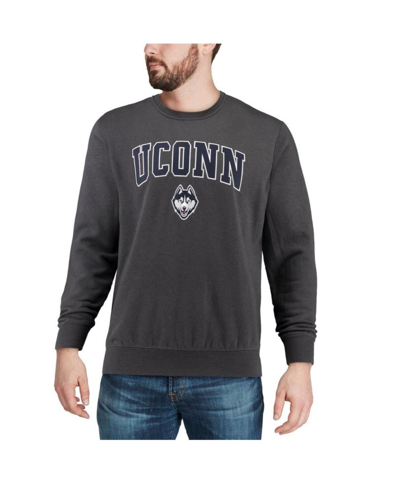 Men's UConn Huskies Arch and Logo Crew Neck Sweatshirt