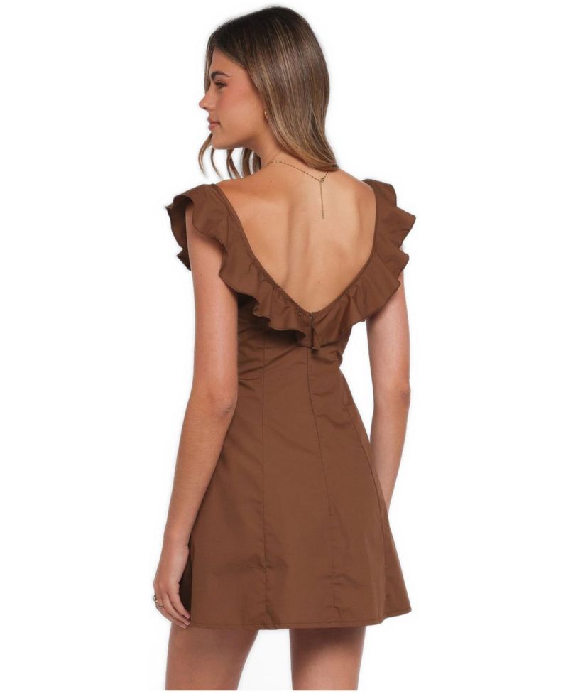 Women's Lacey Square Neck Ruffle A-Line Mini Dress