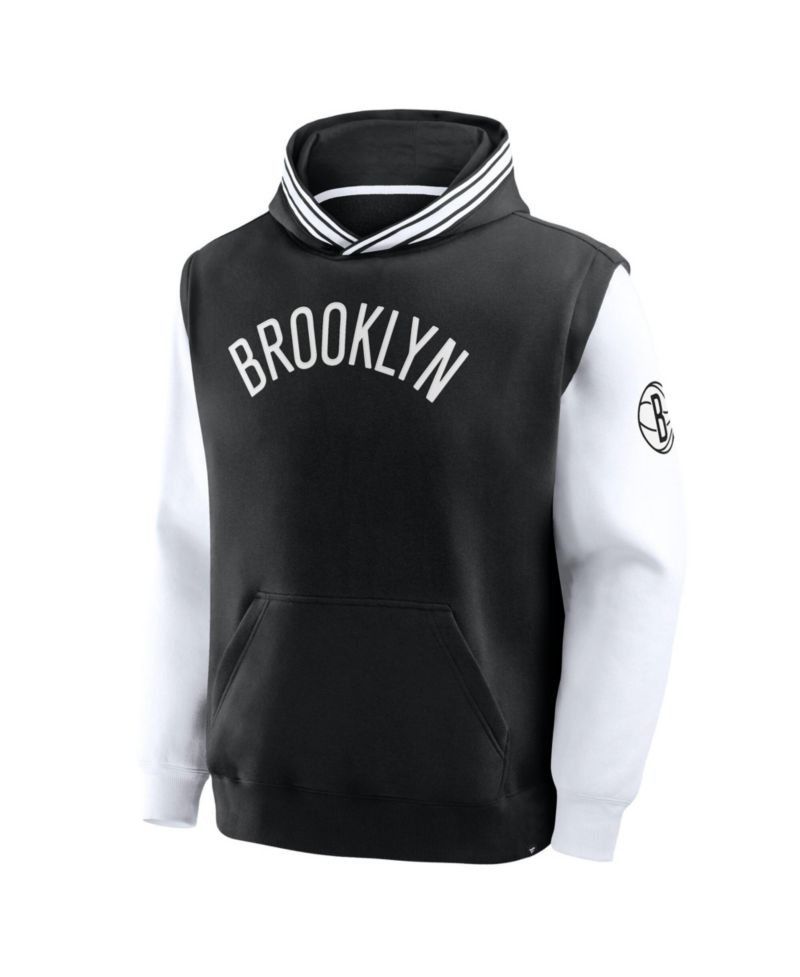 Men's Black/White Brooklyn Nets Half Court Shot Clock Fastbreak Hoodie