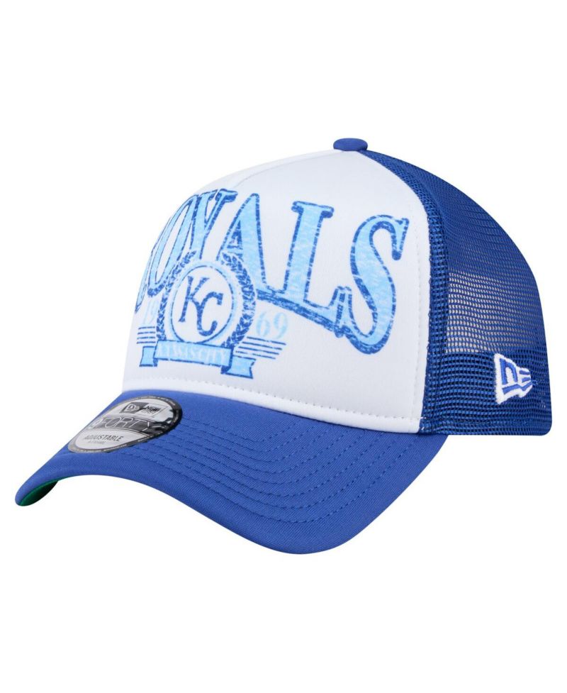 Men's Royal Kansas City Royals Distressed 9FORTY A-Frame Adjustable Trucker Hat