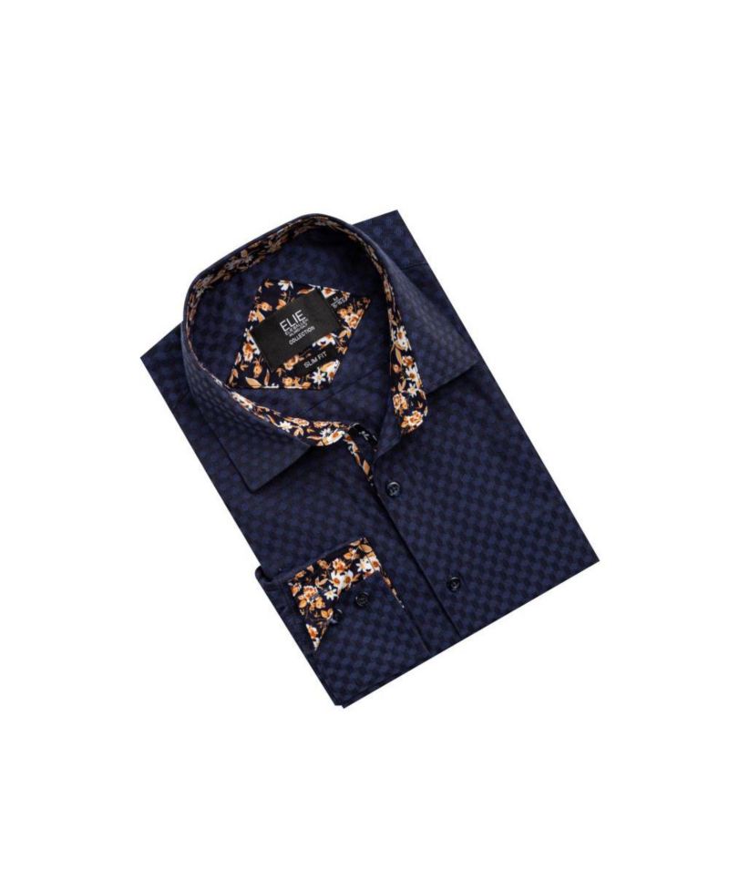 Men's Slim Fit Jacquard Dot Button-Down Shirt