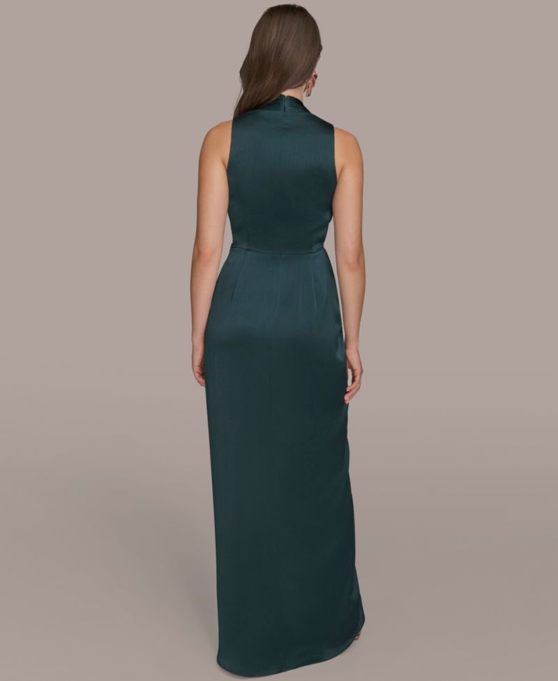 Petite Surplice V-Neck Sleeveless Side Slit Gown
