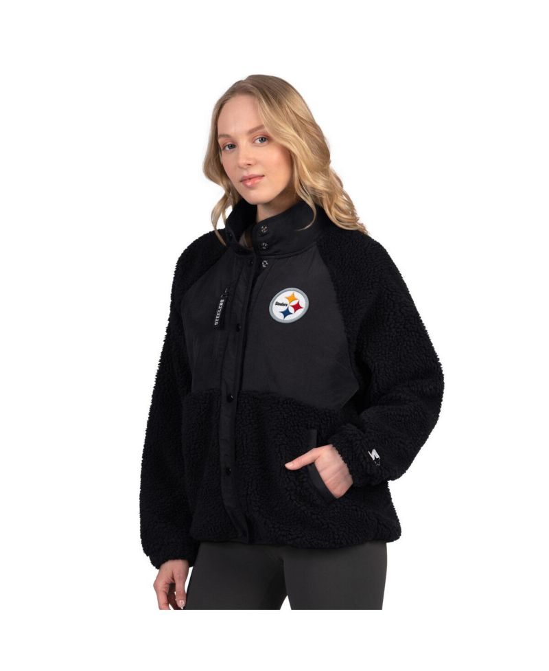 Women's Black Pittsburgh Steelers On the Ball Sherpa Jacket