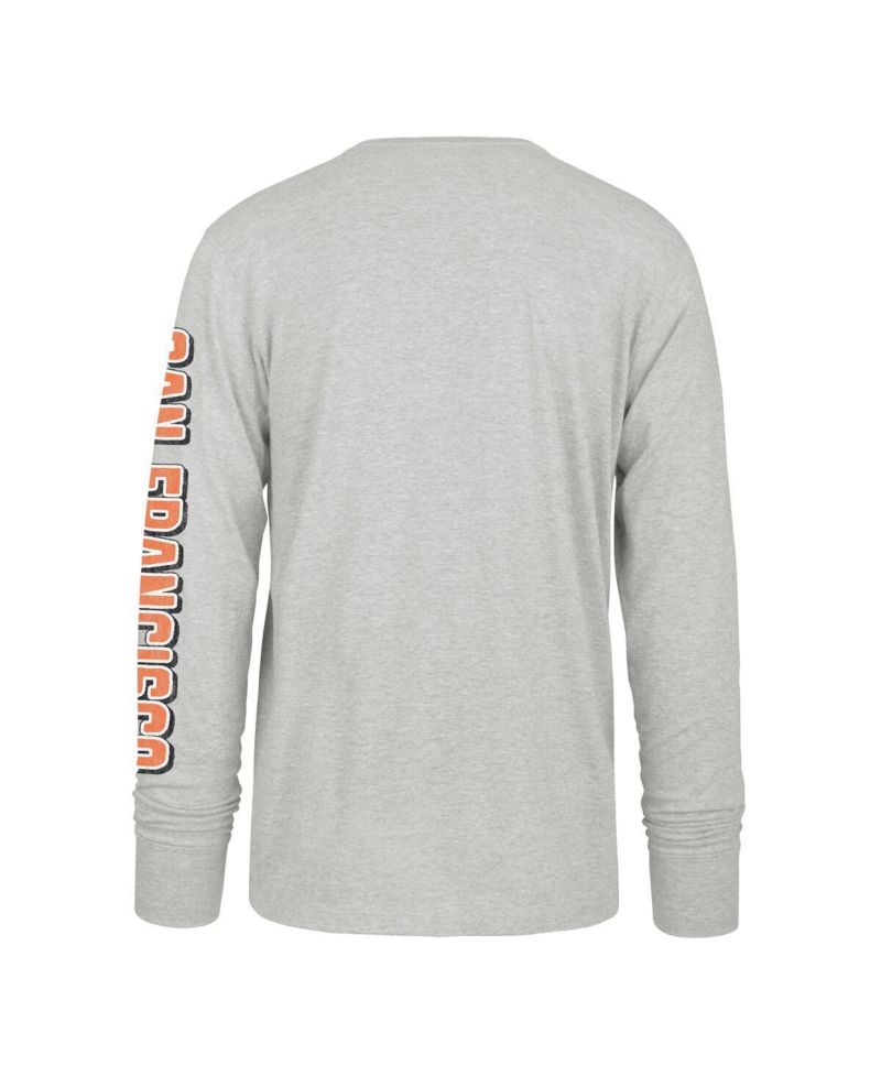 47 Brand Men's Gray San Francisco Giants Big & Tall Distressed Franklin Long Sleeve T-Shirt