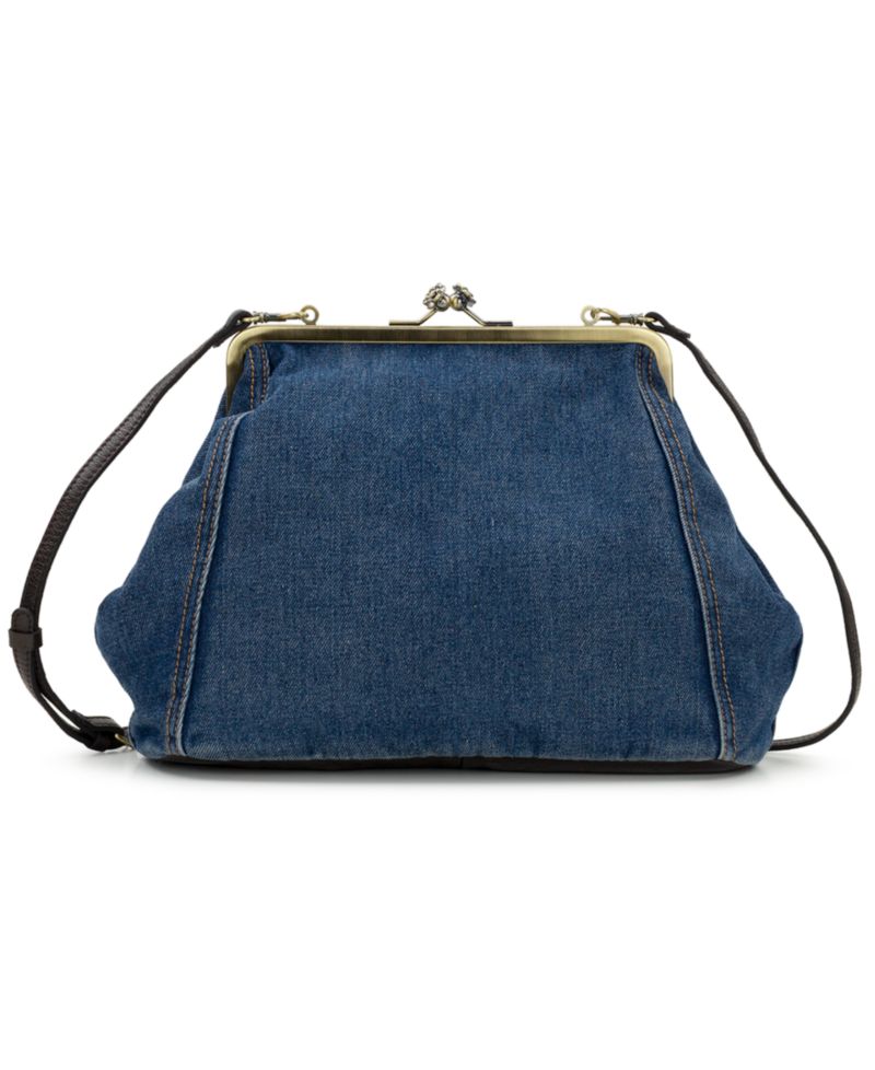 Vivienne Medium Denim Frame Clutch Handbag