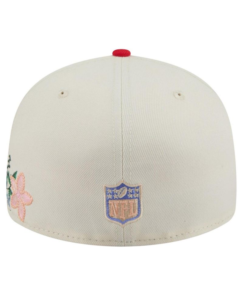Men's Cream/Red Kansas City Chiefs Tonal Floral 59FIFTY Fitted Hat