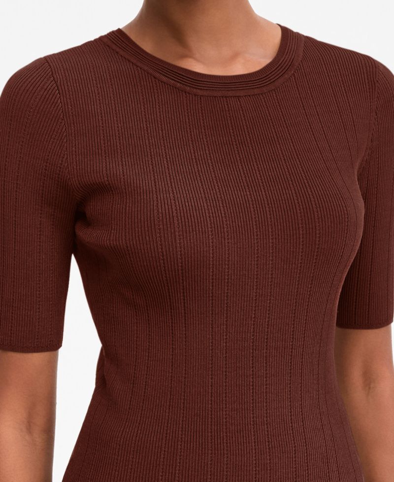 Women's Rib-Knit Crewneck Sweater