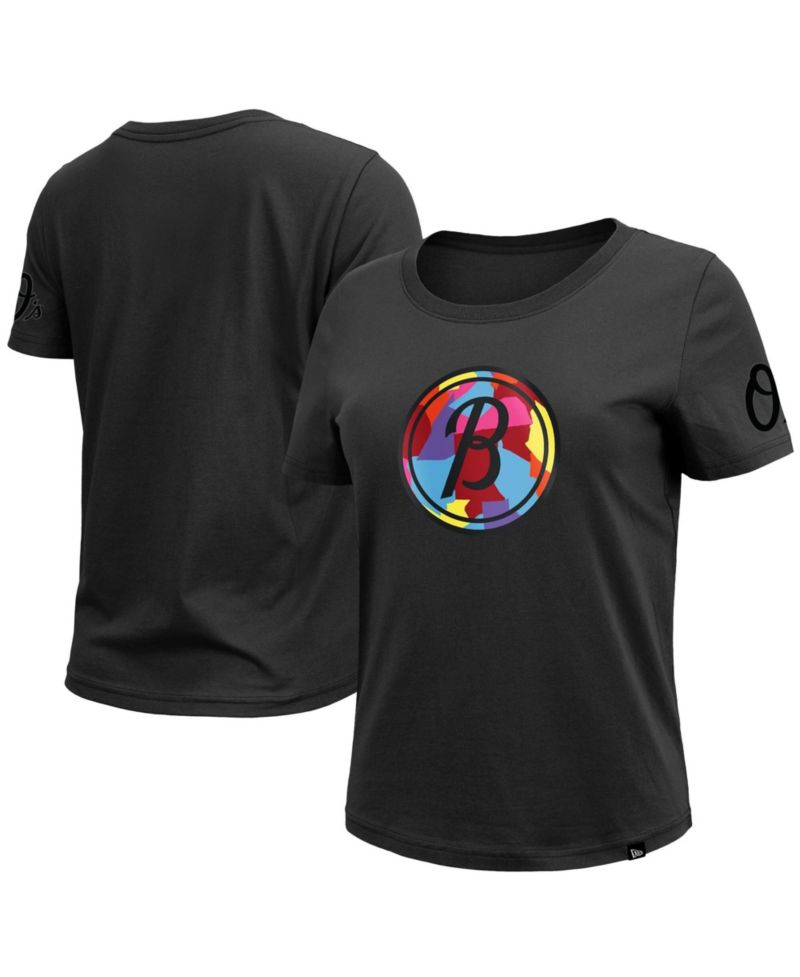 Women's Baltimore Orioles 2023 City Connect Cap Logo Screen Print Graphics T-Shirt