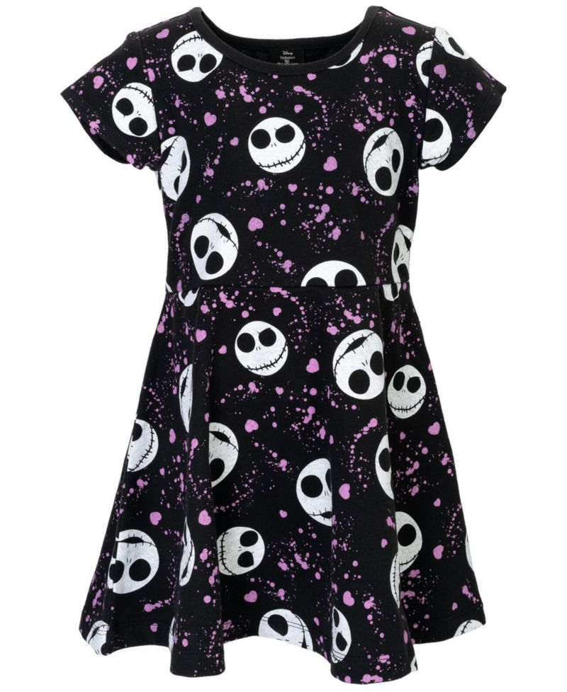 Jack Skellington Girls' Short Sleeve Skater Dress