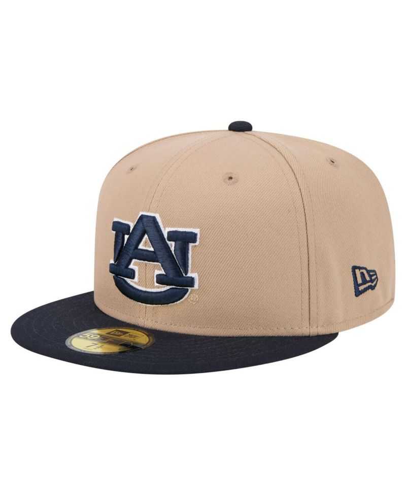 Men's Khaki Auburn Tigers Two-Tone 59FIFTY Fitted Hat