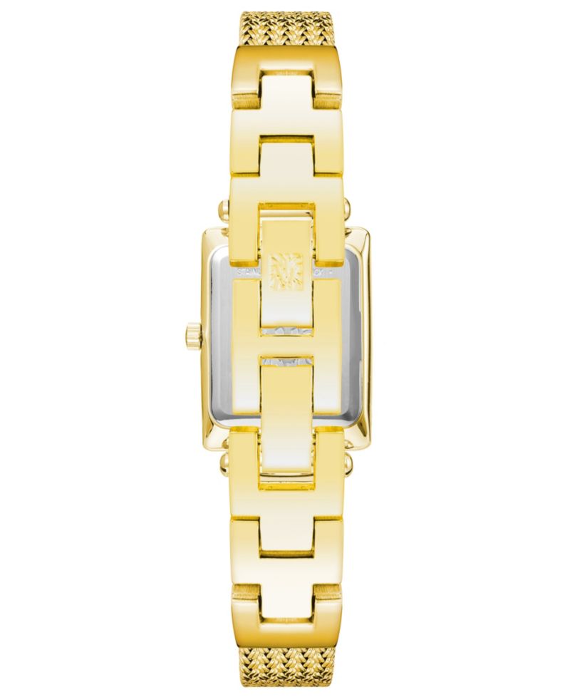Women's Three Hand Quartz Gold-tone Stainless Steel Band Watch, 21.5mm