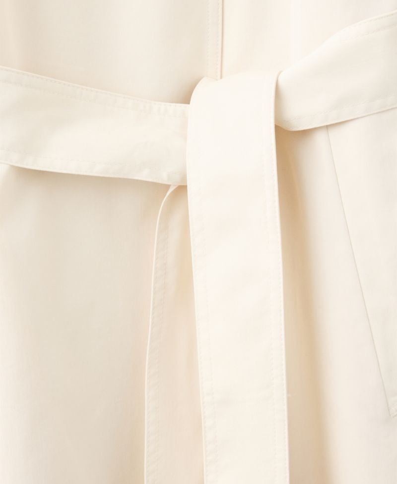 Women's Belted Funnel-Neck Long Trench Coat
