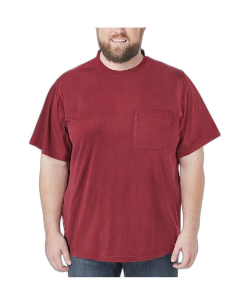 Men's Shrink-Less Lightweight Longer-Length Crewneck Pocket T-Shirt