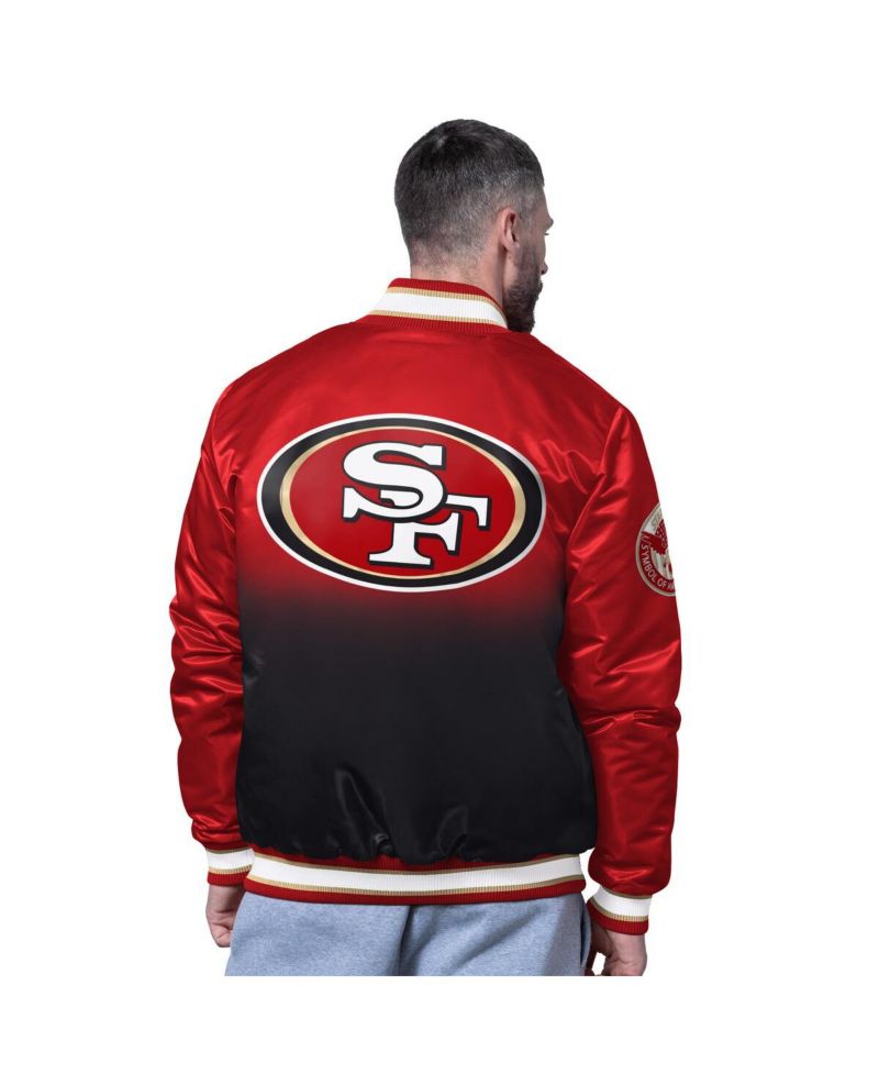 Men's Scarlet San Francisco 49ers Pass Rush Varsity Full-Snap Jacket