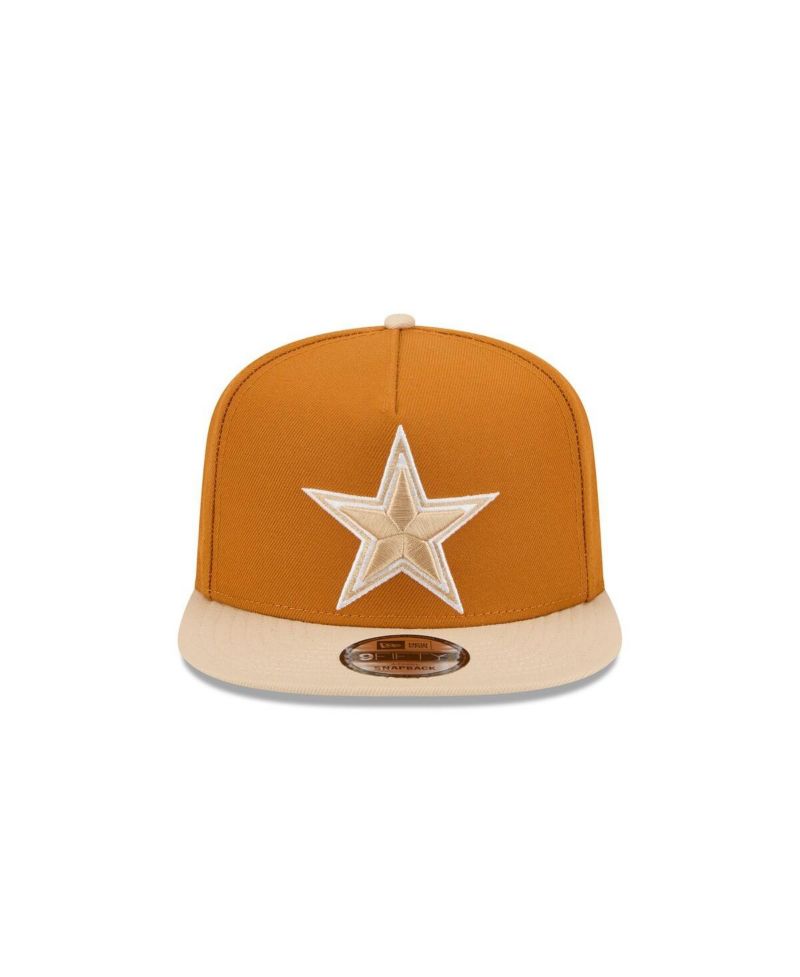 Men's Brown/Light Beige Dallas Cowboys Two-Tone Color Pack A-Frame 9FIFTY Snapback Hat