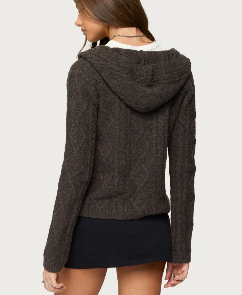 Women's Jayla Hooded Cable Knit Cardigan