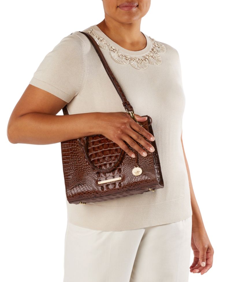 Anywhere Convertible Melbourne Embossed Small Leather Satchel Bag