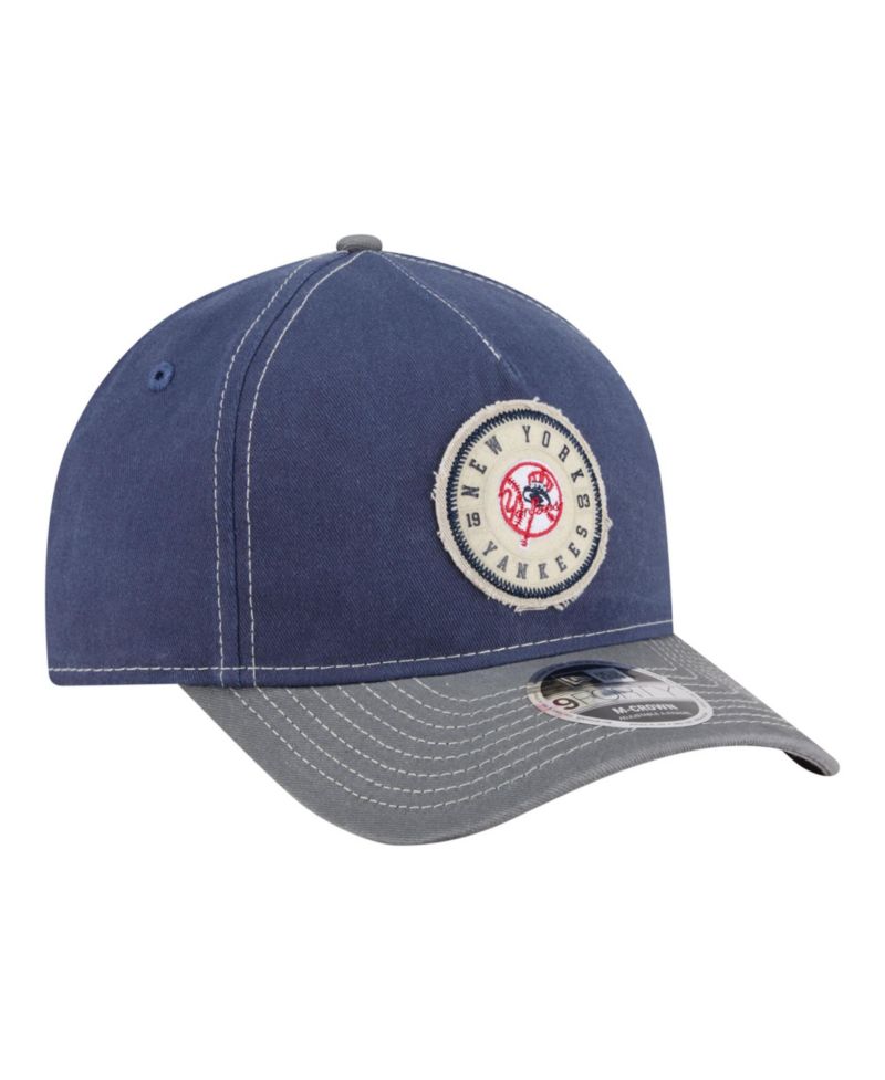 Men's Navy/Gray New York Yankees Felt M-Crown 9FORTY Adjustable Hat