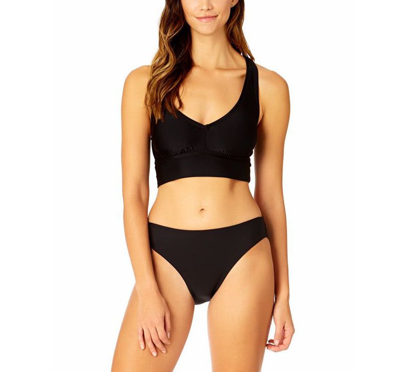 Women's Solid Halter Banded Bra Swim Top